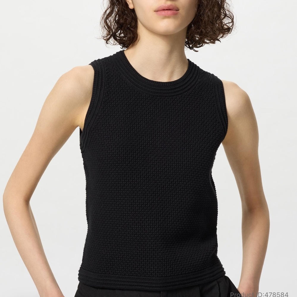 NWT UNIQLO Sleeveless Cotton Popcorn Sweater